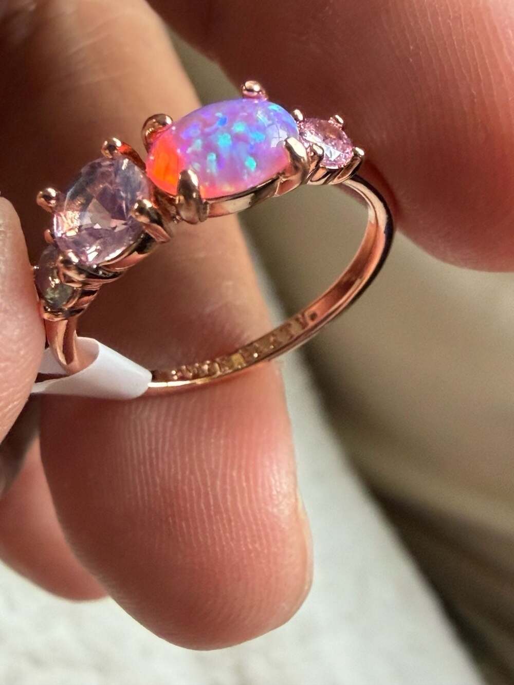 Rose Gold Pastel Opal Ombre Galaxy Ring - ,